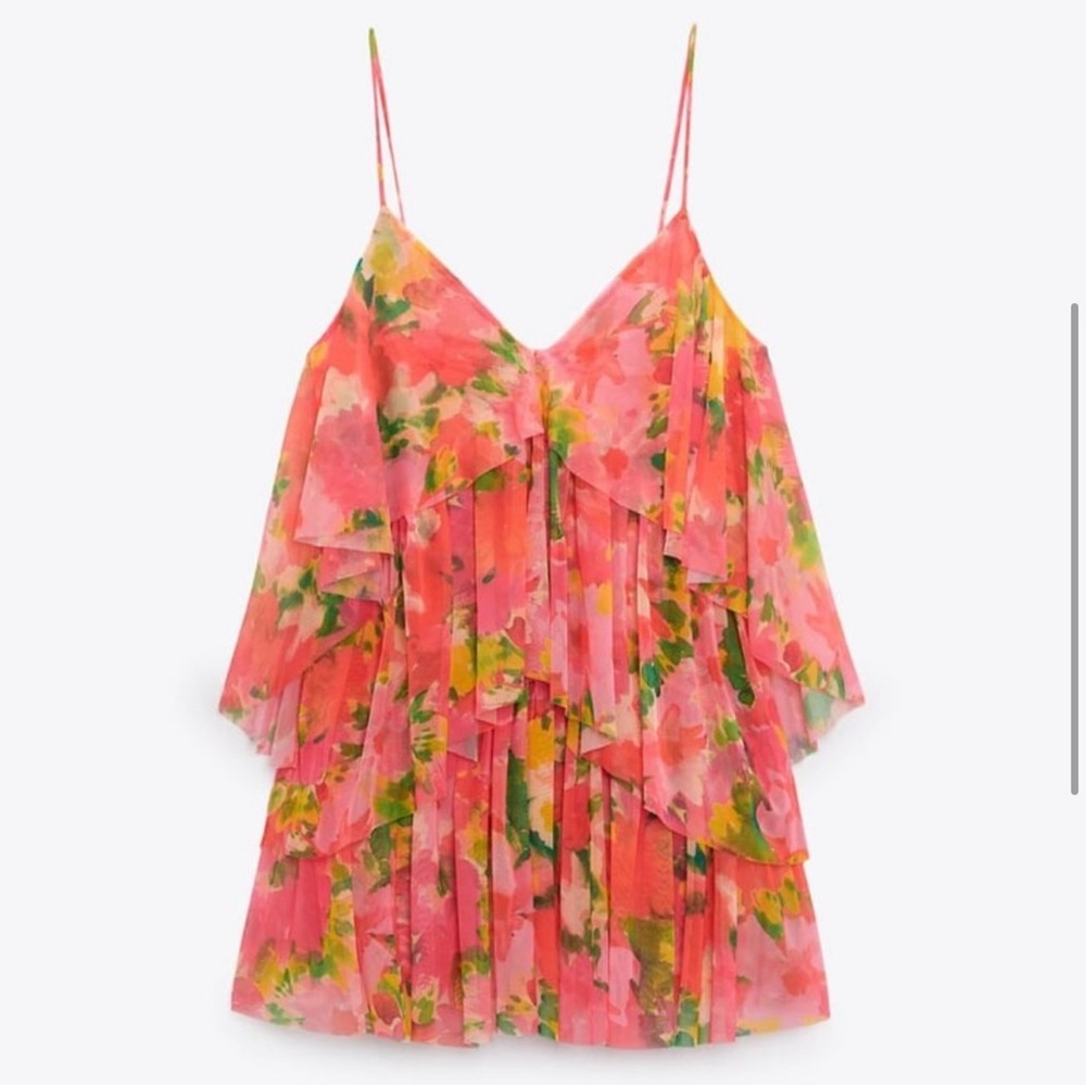 Zara Layered Floral Dress-Size Small